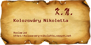 Kolozsváry Nikoletta névjegykártya