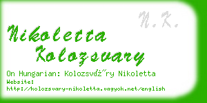 nikoletta kolozsvary business card